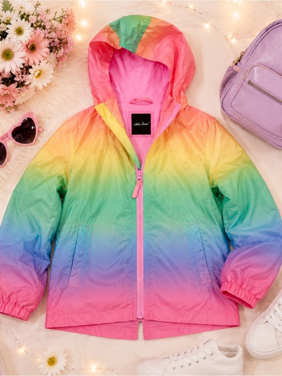 Me Jane Other - Me Jane Girls Rainbow Ombre Hooded Raincoat Jacket